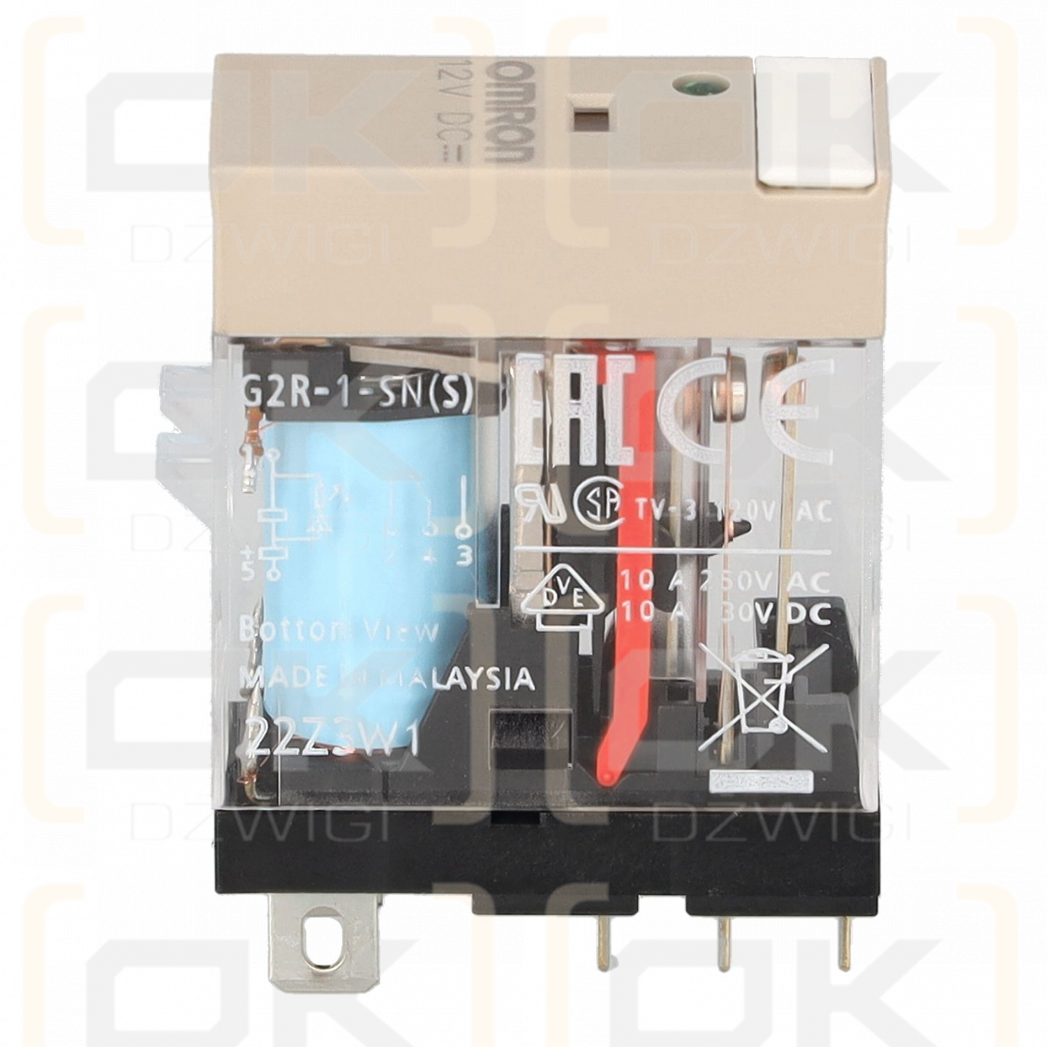 Relé: electromagnético; Conector SPDT; Bobinas: 12VDC; 10 A/250 V CA